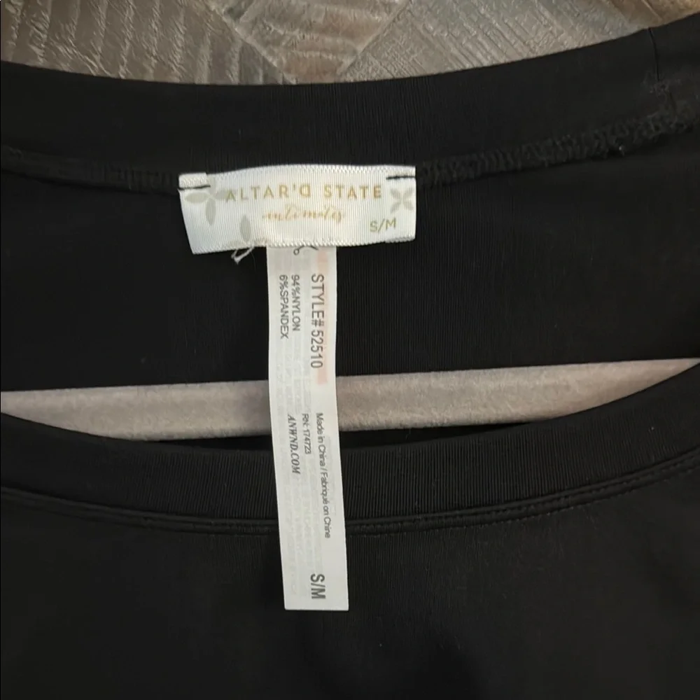 Altar'd State Black Long Sleeve Crop Bodysuit - Picture 2 of 3